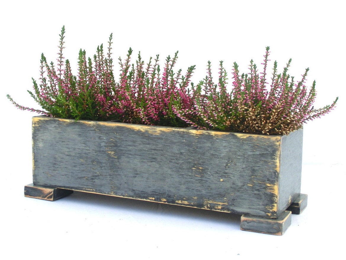 Wooden Herb Planter Windowsill Flowerpot Box For Herbs
