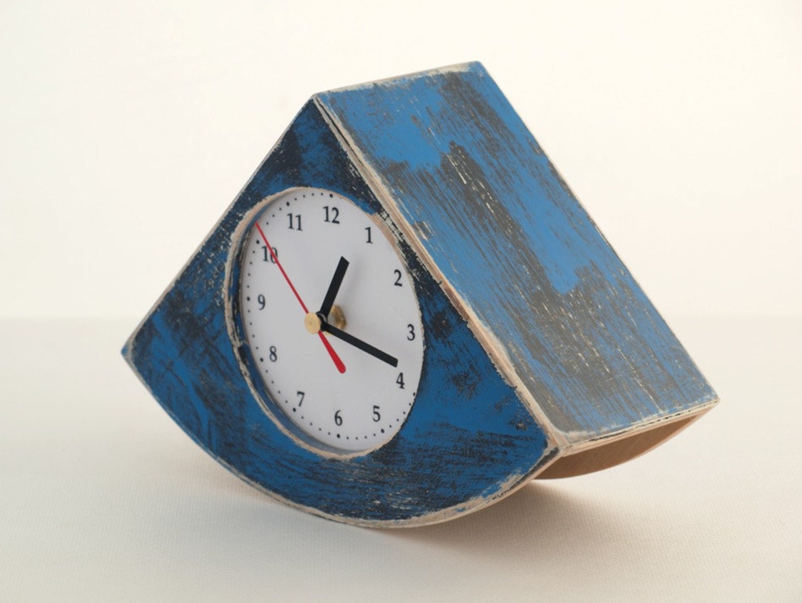 Blue Desk Clock Handmade Bluetable Clock Unique Gift Home Etsy