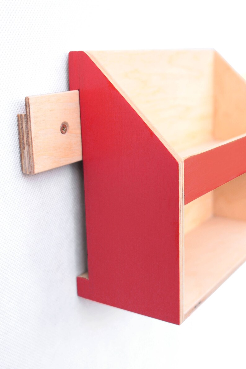 Wall Organizer Wood Red Office Mail Wall Set Pen Holder Etsy