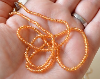 Tiny Mandarin Garnet Rondelles, Tangerine Orange, AAA Gemstone Beads, Semiprecious Stone, 2mm, 7 inch strand