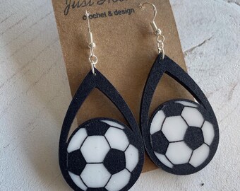 Soccer Ball 12mm Earrings