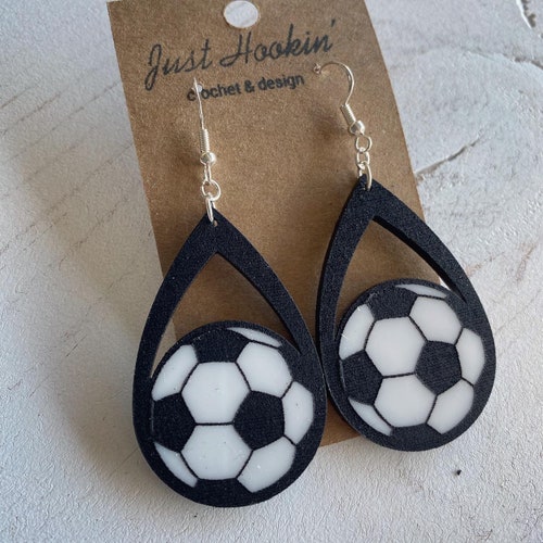 Stainless Steel Soccer Ball Earrings - Sports Jewelry Gift For Women, Mom, Sports Fans - View #9