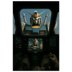 Poster – Gundam Cockpit Sci-Fi Anime Wall Art Print | Mecha Pilot POV Decor