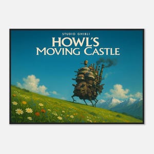 Incorniciato – Il prato del castello errante di Howl / Stampa artistica anime da sogno per la decorazione murale