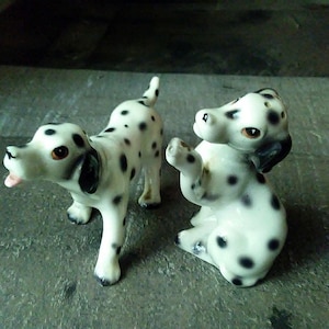 Dalmatian Salt & Peppers in Porcelain,Rare Figurines,Relco Originals,Mid Century Ceramics,Dog Lover Gifts,Dog Figurines,Vintage Dalmatians