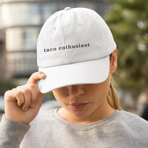 Taco Enthusiast Hat - Embroidered Baseball Cap for Taco Lovers, Taco Baseball Cap, Funny Baseball Hat, Foodie Gift