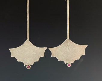 Swinging Bat Earrings with Sapphires