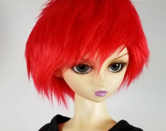 9/10 Red Wig | BJD Wig | Red Ball Jointed Doll Wig | 2" Long Fur | Faux Fur Wig | Fake Fur Wig | SD Wig | Delf Wig | Super Dollfie Wig