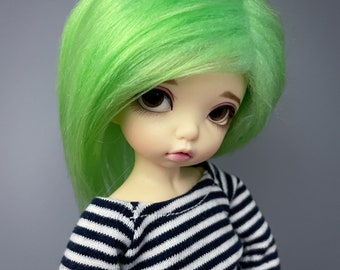6/7 Lime Green Fur Wig | 3" Long Fur | Faux / Fake Fur | LTF BJD Wig | YoSD Wig | Littlefee Wig | Ball Jointed Doll | Size 6-7 Wig