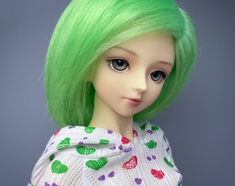 8/9 Lime Green BJD Wig | 3" Long Fur Wig | Ball Jointed Doll Wig | Faux Fur Wig | Fake Fur | SD Size Wig | Size 8-9 Wig