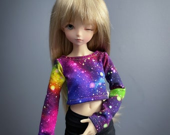 MNF Galaxy Crop Top 2 | Slim Mini Clothes | Slim 1/4 | Minifee Shirt | Unoa Clothes | Dollzone TShirt | Ball Jointed Doll