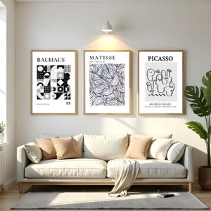 Henri Matisse Wall Art Print|Matisse Inspired Exhibition|Wall Art Prints Trendy Set of 3|Bauhaus Digital Art|Picasso Wall Print|Art Nouveau