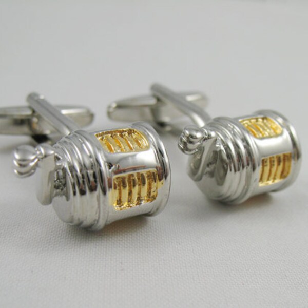 Mens Cufflinks- Fishing wheel Design, with a Gift Box