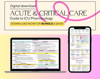 NAPLEX 2025 Acute Care Pharmacology Study Guide, Digital Download, Pharmacology Study Guide, Exam Prep, Pharmacy Resources