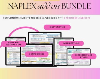 2025 NAPLEX 5 in 1 Bundle Study Guide, Digital Download, Pharmacology Study Guide, Exam Prep, Pharmacy Resources