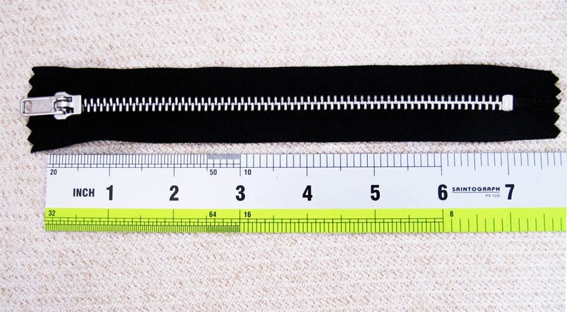 7inch - Black Metal Zipper - Silver Teeth - 5pcs - Etsy