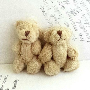 1pair Extra Fluffy Brown Teddy Bear Miniature Toy 4cm image 1