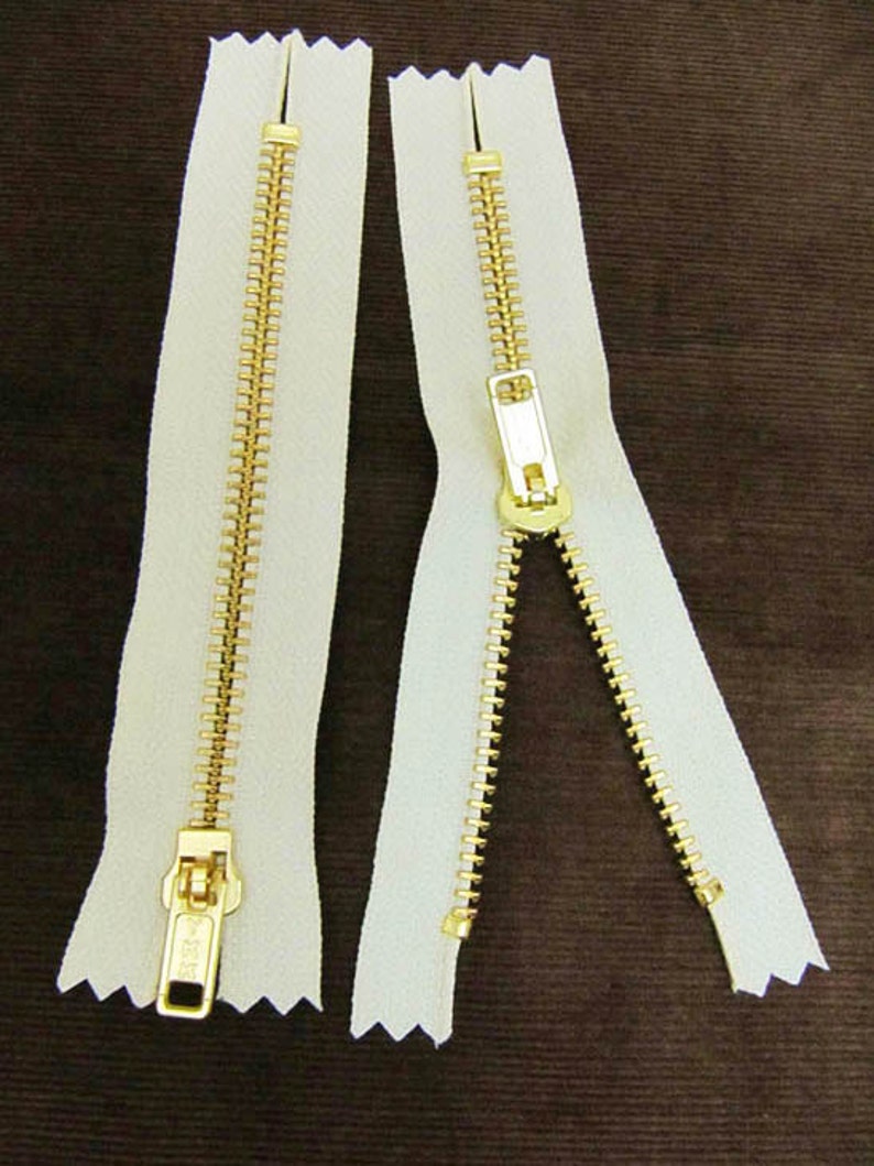 5inch Cream Metal Zipper Gold Teeth 6pcs image 4