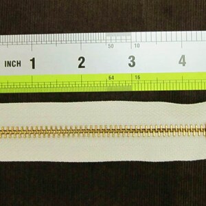 5inch Cream Metal Zipper Gold Teeth 6pcs image 5