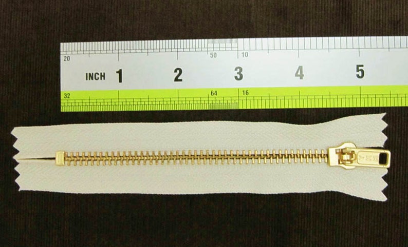 5inch Cream Metal Zipper Gold Teeth 6pcs image 5