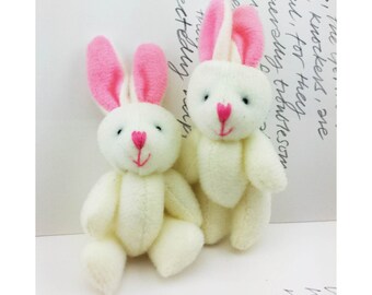 1pair Off-White Rabbit Toy (8cm)