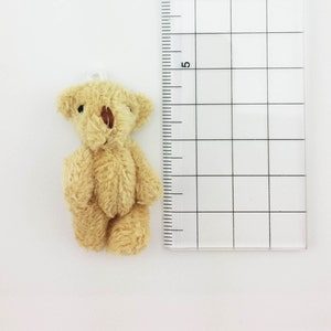 1pair Extra Fluffy Brown Teddy Bear Miniature Toy 4cm image 4