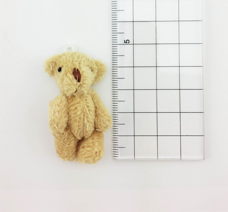 1pair Extra Fluffy Brown Teddy Bear Miniature Toy 4cm image 4