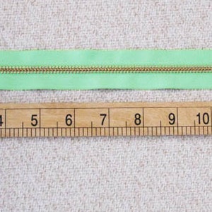 14inch Mint Green Metal Zipper Gold Teeth 5pcs image 5