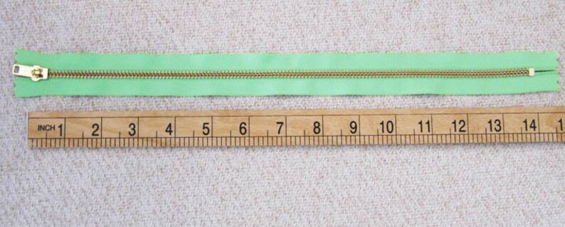 14inch Mint Green Metal Zipper Gold Teeth 5pcs image 5