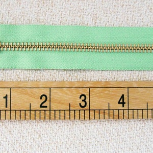 5inch Mint Green Metal Zipper Gold Teeth 6pcs image 4
