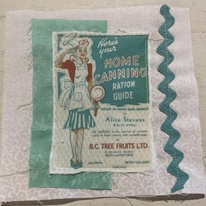 Fabric Snippet, Junk Journal, Fabric Photo, Housewife, Journaling Page, Journal Pocket, Slow stitch, Journal Tuck, Sewing, Scrapbook Snippet