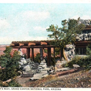 Vintage Postcard, Grand Canyon, Arizona, Hermit&#39;s Rest, Postcard, Antique Postcard, Grand Canyon Postcard, Arizona Postcard, Grand Canyon