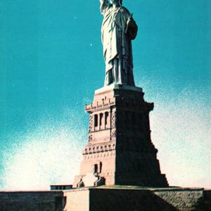 Vintage Postkarte, Freiheitsstatue, New York City, New York, Ellis Island, Souvenir, Postkarte, Junk Journal, Sammelalbum, New York Geschenk
