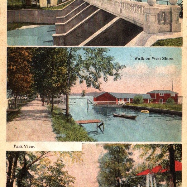 Newark, Ohio, Vintage Postcard, Buckeye Lake, Postcard, Old Postcard, Beach Postcard, Ohio Postcard, Newark Ohio Postcard