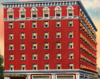 Vintage Postcard, Salisbury, Maryland, Wicomico Hotel, Postcard, Linen Postcard, Antique Postcard, Salisbury Maryland Gift Salisbury History