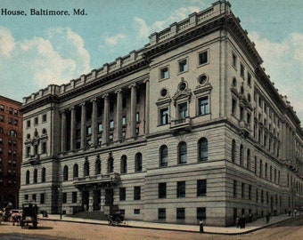 Vintage Postkarte, Baltimore, Maryland, Court House, Postkarte, alte Postkarte, Baltimore Postkarte, Maryland Postkarte