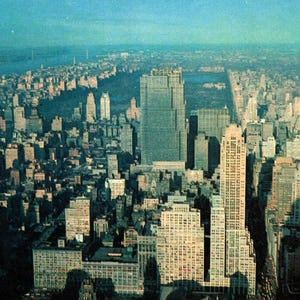 carte postale vintage, New York, Central Park, pont George Washington, éphémères, carte postale, cadeau New York, décoration, antiquité, ville, voyage