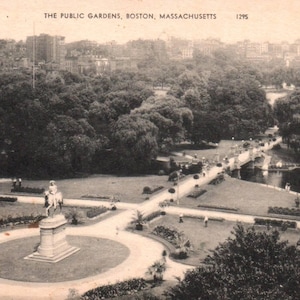 Vintage Postcard, Boston, Massachusetts, Public Gardens, Postcard, Antique, Ephemera, Boston Souvenir, Boston Gift, Gardening Boston Decor