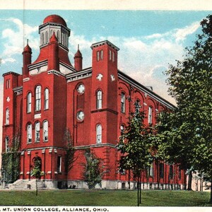 Vintage Postkarte, Allianz, Ohio, Mt. Union College, Chapman Hall, Postkarte, Alte Postkarte, Allianz Postkarte, Mount Union Ohio, Postkarte