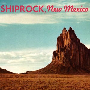 carte postale vintage, Shiprock, Nouveau-Mexique, antiquité, éphémère, carte postale ancienne, cadeau du Nouveau-Mexique, sud-ouest