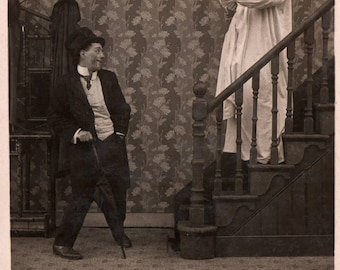 Fotografía encontrada, esposa y bebé, esposo, RPPC, postal antigua, postal con foto real, fotografía encontrada, postal antigua, foto en blanco y negro