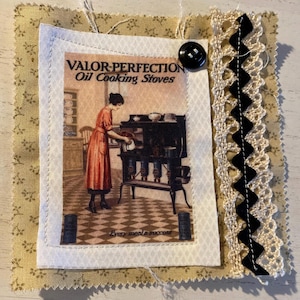 Fabric Snippet, Junk Journal Page, Mixed Media, Housewife, Vintage Dishes, Cottage, Sewing, Vintage Photograph, Journal, Journaling, Snippet