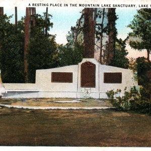 Carte postale ancienne, Lac de Galles, Floride, Sanctuaire du lac de montagne, Lieu de repos, Lieu de sépulture, Carte postale ancienne, Carte postale de Floride, Lac de Galles