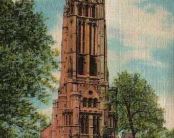 Postal Vintage, Iglesia Riverside, Nueva York, Nueva York, Postal, Postal de lino, Postales de la ciudad de Nueva York, Postal de Nueva York, Nueva York