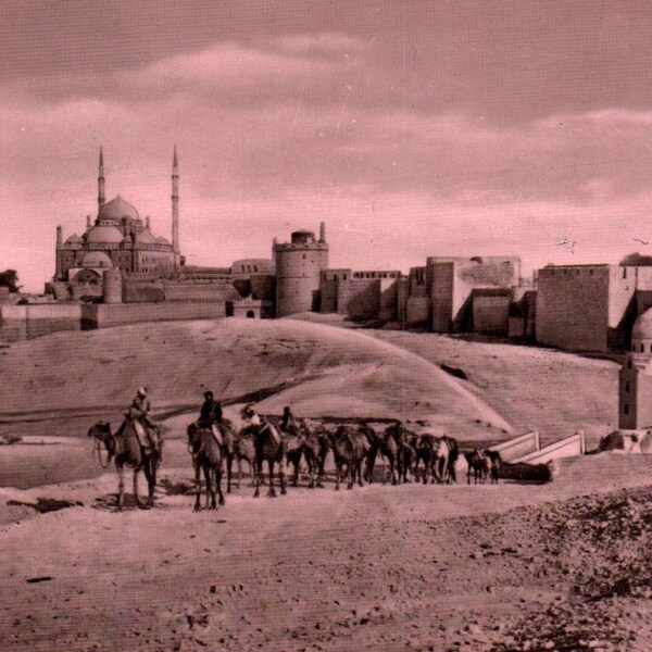 Vintage Postcard, Cairo, Egypt, The Citadel, 1954, Postcard, RPPC, Stamps, Old Postcard, Real Photo Postcard, Cairo Postcard, Egypt Postcard