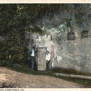 carte postale vintage, Yorktown, Virginie, Cornwallis Cave, carte postale, carte postale ancienne, carte postale de Yorktown, carte postale de Virgnia, cadeau Yorktown