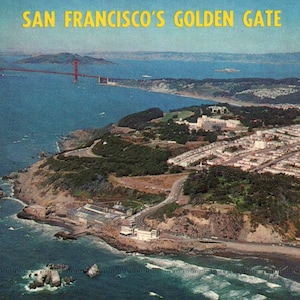 carte postale vintage, San Francisco, Californie, Golden Gate, carte postale, souvenir, éphémère, cadeau San Francisco, voyage, carte postale murale, décoration