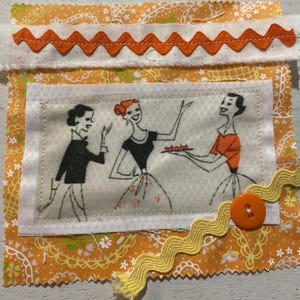 Fabric Snippet, Fabric Photograph, Women, Ladies Lunch, 50s Women, Photograph, Junk Journal Page, Mixed Media, Journaling, Snippet, Snippets