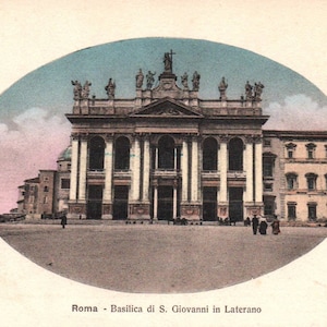 Vintage Postkarte, Rom, Italien, Basicilica, S. Giovanni in Laterano, Postkarte, Alte Postkarte, Rom Postkarte, Italien Postkarte