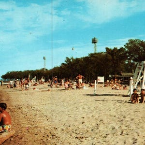 Postal antigua, Rochester, Nueva York, Ontario Beach Park, Rochester Beach, Postal, Postal cromada, Postal de Rochester, Rochester Beach